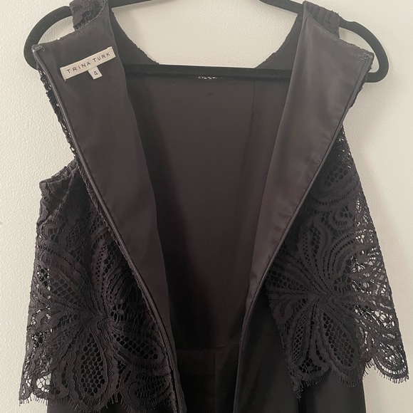 Trina Turk Niland Monarch black Lace Jumpsuit size 4 pre owned - Picture 11 of 13